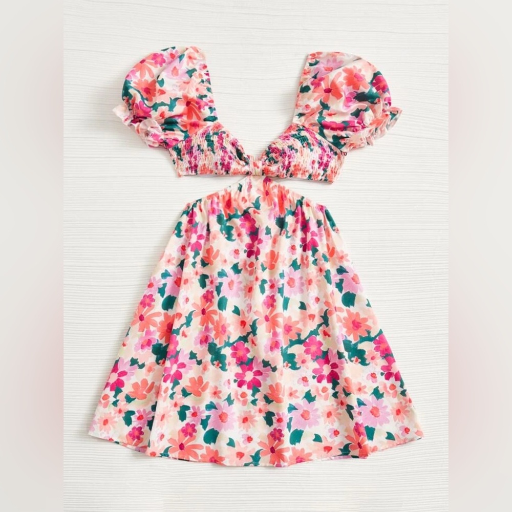 NWOT NEVER WORN FLORAL SHEIN DRESS (swipe for pictures of the real dress)